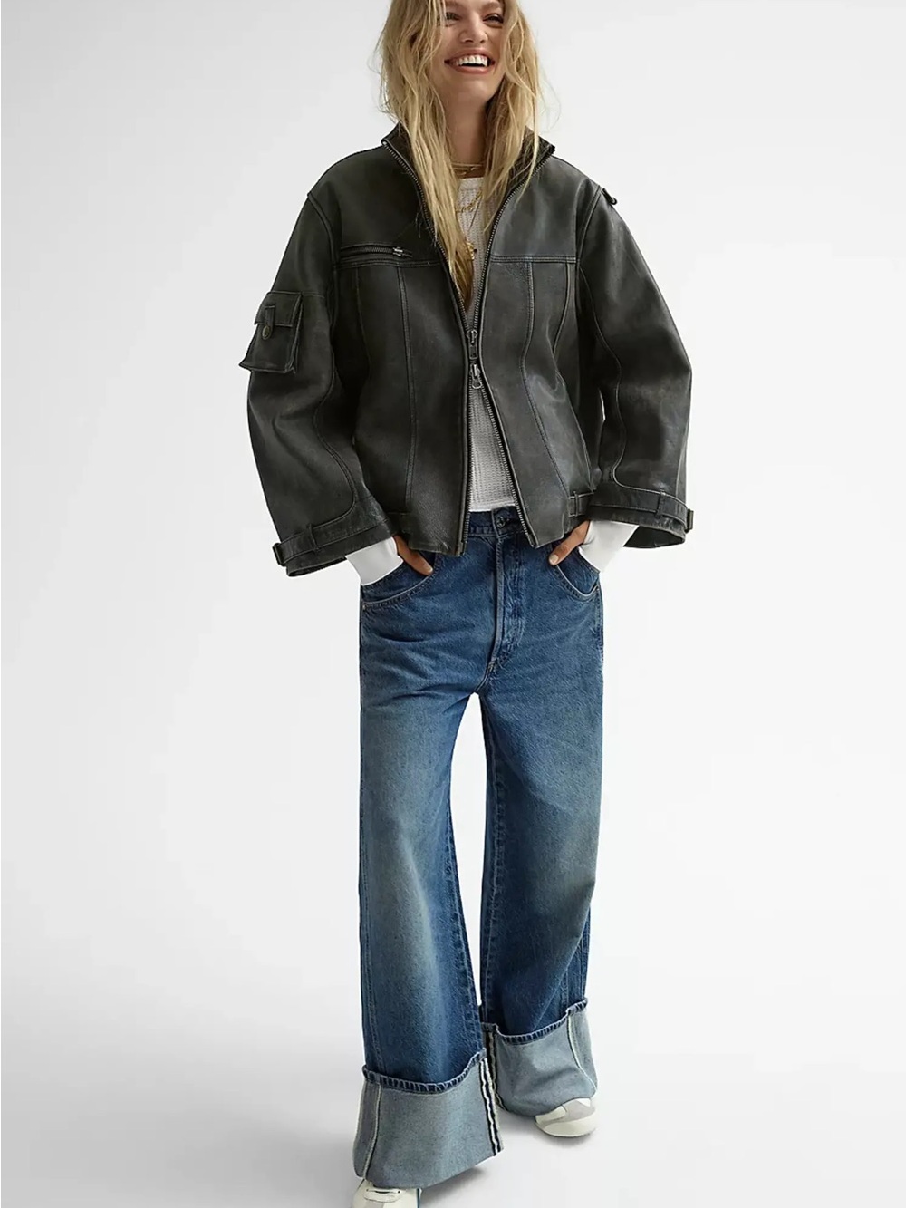 We The Free Blue High-Rise Wide Leg Jeans - Picture 4 of 10